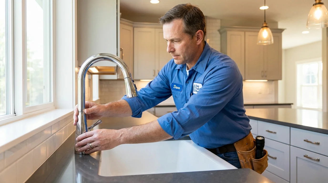 Kitchen faucet installation by Johns Plumbing LLC in Hettinger